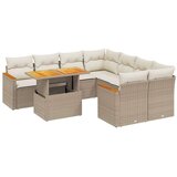 vidaXL 9-dijelni set vrtnih sofa s jastucima bež od poliratana | shoptok.hr