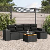 vidaXL 6-dijelni set vrtnih sofa s jastucima crni od poliratana | shoptok.hr