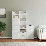 vidaXL Stranska omarica 5 kosi "ODDA" bela 40x24x79 cm trdna borovina | Shoptok.si