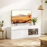  TV ormarić s 2 vrata i pretincem za TV do 60 inča 140x40x48 cm bijeli | shoptok.hr