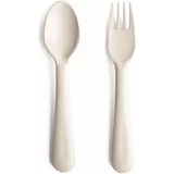 Mushie Fork and Spoon Set pribor Ivory 2 kom