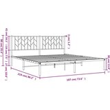 vidaXL Kovinski posteljni okvir z vzglavjem bel 183x213 cm | Shoptok.si