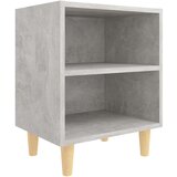 Furnova Nočna omarica z lesenimi nogami betonsko siva 40x30x50 cm, (21926939) | Shoptok.si