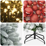  Umjetno božićno drvce s kuglicama 120 cm 150 LED lampica | shoptok.hr