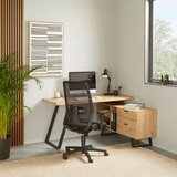 MID.YOU kotna pisalna miza kovina, leseni material črna, barve hrasta | Shoptok.si