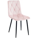 Libra stolica - svijetlo ružičasti baršun / crne noge x 2 | shoptok.hr