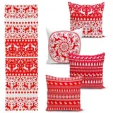 set od 4 božićne jastučnice i gazišta na stolu minimalističke božićne navlake za jastuke