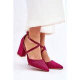 Boto Fashionable Glitter Pumps On Heel Fuchsia Galaxy | ePonuda.com