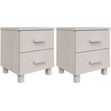 vidaXL Nočna omarica 2 kosa bela 40x35x44,5 cm trdna borovina | Shoptok.si