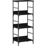  Knjižnica Crna Hrast 50x33x117 5 cm Konstruirano drvo i Čelik | shoptok.hr