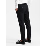 Ombre Men's classic cut chino pants with fine texture - black | Shoptok.si