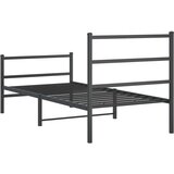 Metalni okvir kreveta s uzglavljem i podnožjem crni 90 x 200 cm | shoptok.hr