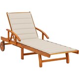 Maison Chic Vrtni Ležalnik - Sončna ležalnik z blazino trden akacijev les, (22042916) | Shoptok.si