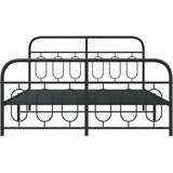 Metalni okvir kreveta uzglavlje i podnožje crni 150x200 cm | Eponuda.ba