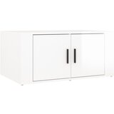 Maison Chic Klubska mizica - kavna mizica - Nizka mizica visok sijaj bela 80x50x36 cm inženirski les, (21752320) Cene