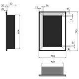  InFire - Ugrađeni bio-kamin 79x55 cm 3kW crni | Eponuda.com
