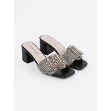 GOODIN Tweed black and white mules on a heel | shoptok.hr