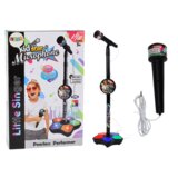 Lean Toys dječji mikrofon sa stalkom za karaoke i svjetlosnim efektima – crni | shoptok.hr
