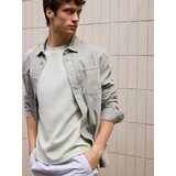 Reserved Relaxed fit majica kratkih rukava od strukturirane tkanine - bljedozeleno | shoptok.hr