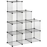 Nesta DIY regalni sistem iz jeklene žice, 9 predelkov, stojalo za čevlje, črno, 35 x 35 x 35 cm, prostorsko varčno in moderno, za dnevno sobo, (5000493542) | Shoptok.si