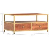  Stolić za kavu 90 x 50 x 40 cm od masivnog drva bagrema | shoptok.hr