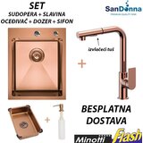  Bakarna INOX Sudopera sa slavinom izvlačeći tuš (SET) - SanDonna - HD4050R Cene