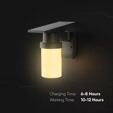 LED Sol zidna lampa LED/3,7V 2700/3200/5000K IP54 1800 mAh crna/dimno bež + daljinski upravljač | Eponuda.com