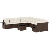 Maison Chic Seti vrtnega pohištva - Vrtna garnitura - Vrtni pohištvo set 11-delna z blazinami rjava poli ratan, (21815450) | Shoptok.si