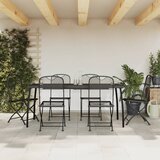 vidaXL 7-dijelni vrtni blagovaonski set antracit metalni mrežasti | shoptok.hr