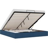 vidaXL Otomanski posteljni okvir brez vzmetnice modro 180x200 cm blago | Shoptok.si