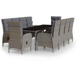  11-dijelni vrtni blagovaonski set od poliratana sivi Siva Dužina stola 250 cm | shoptok.hr