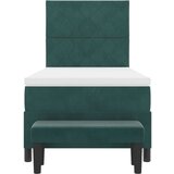  Postelja z vzmetnico Temno zelena 100 x 200 cm Žamet, (5000127384) | Shoptok.si
