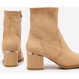 Resti Light brown women's low stiletto boots Rejerra | ePonuda.com
