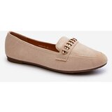 Boto Shiny Women's Loafers with Chain Beige Aredilla | Shoptok.si