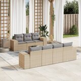  8-dijelni set vrtnih sofa od poliratana s jastucima bež 83 x 62 x 69 cm | shoptok.hr