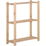  Stalak za pohranu s 3 razine 60 x 28,5 x 90 cm masivna borovina | shoptok.hr