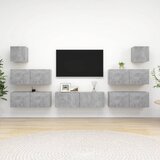 The Living Store Komplet TV omaric 7-delni betonsko siva iverna plošča - Komplet TV Omaric, (21373936) Cene