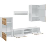 TV elementi od 5 dijelova s LED rasvjetom, umjetni hrast, inženjersko drvo | shoptok.hr