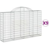  Lučne gabionske košare 9 kom 200x30x120/140cm pocinčano željezo | shoptok.hr