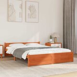  Krevetna konstrukcija Vosak smeđa 195,5 x 145,5 x 51 cm | shoptok.hr