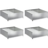 vidaXL Robovi trave 4 pcs 100 x 100 x 35 cm Jeklo Srebrna, (5000301354) | Shoptok.si