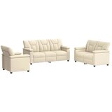  Set sofe 3 pcs Krem Umjetna koža - Krem 1-sjedalna + 2-sjedalna (120 cm) + 3-sjedalna | shoptok.hr