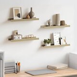  Zidne police 4 kom bijele i boja hrasta sonome 40 x 9 x 3 cm | shoptok.hr