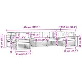  Set vanjskih sofa 7 kom. Bijela i antracit Čvrsto drvo akacije 404 x 168,5 x 73 cm | shoptok.hr