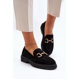 FB1 Women's Black Cutout Loafers with Embellishment Talesse Cijene