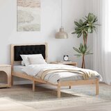  Okvir za krevet s uzglavljem Crna 90 x 190 cm tkanina | shoptok.hr