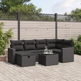 vidaXL 7-dijelni set vrtnih sofa od poliratana s jastucima crni | shoptok.hr