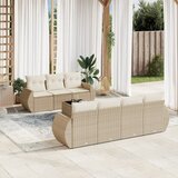 Maison Chic Seti vrtnega pohištva - Vrtna garnitura - Vrtni pohištvo set 8-delna z blazinami bež poli ratan, (21799644) | Shoptok.si