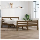  Posteljni okvir medeno rjav iz trdnega lesa 140x190 cm | Shoptok.si