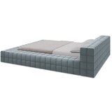 Makamii Svetlo modra oblazinjena zakonska postelja z letvenim dnom 160x200 cm Akela – | Shoptok.si